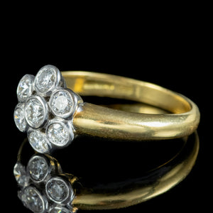 Edwardian Style Diamond Daisy Cluster Ring 0.70ct Of Diamond 