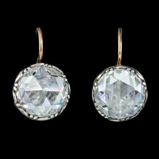 Georgian Inspired Paste Earrings Silver 18ct Gold