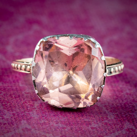 Antique Georgian Pink Paste Solitaire Ring