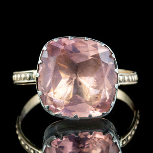 Georgian Style Pink Paste Solitaire Ring 