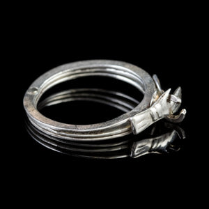 VINTAGE CLASPED HAND FEDE RING SILVER CIRCA 1940