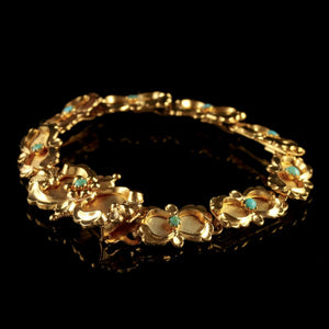 VICTORIAN TURQUOISE BRACELET GOLD SILVER CIRCA 1880