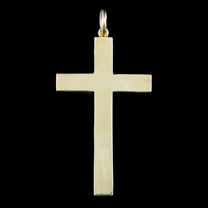 Vintage 9ct Gold Chased Cross Pendant Dated 1972