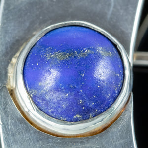Vintage Celtic Penannular Brooches Garnet Lapis Lazuli Sterling Silver 