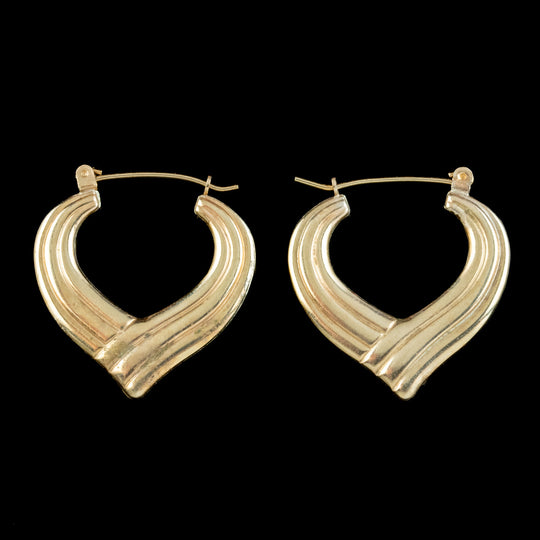 Vintage Creole Hoop Earrings 9ct Gold