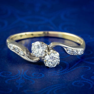 Vintage Diamond Toi Et Moi Twist Ring 0.46ct Diamond Dated 1980