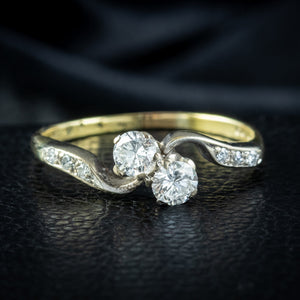 Vintage Diamond Toi Et Moi Twist Ring 0.46ct Diamond Dated 1980Vintage Diamond Toi Et Moi Twist Ring 0.46ct Diamond Dated 1980
