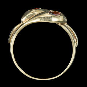 Vintage Garnet Toi Et Moi Snake Ring 0.50ct Of Garnet
