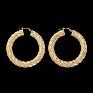 Vintage Hoop Earrings 9ct Gold 