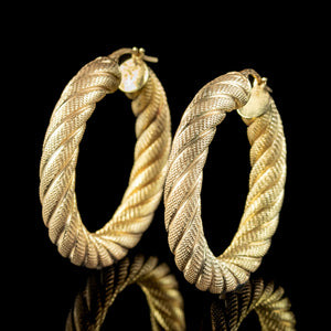 Vintage Hoop Earrings 9ct Gold 