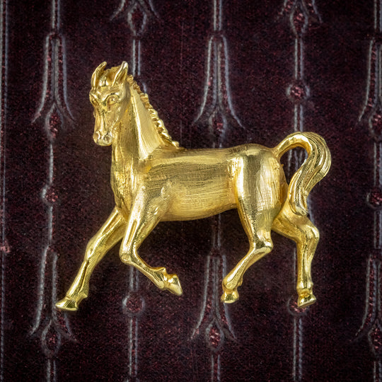 Vintage Horse Brooch 9ct Gold Dated 1989