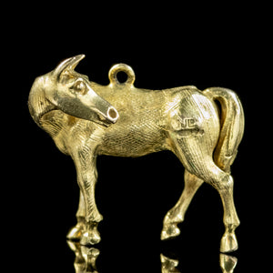 Vintage Horse Charm 9ct Gold Dated 1968