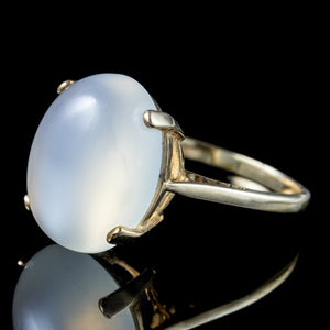 Vintage Moonstone Solitaire Ring 7.6ct Moonstone Dated 1986