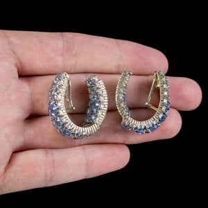 Vintage Paste Diamante Half Hoop Earrings Circa 1960